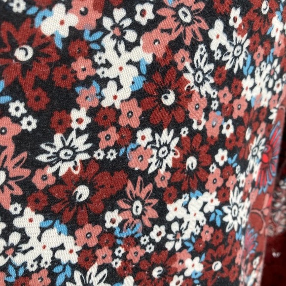 Roommates Boho Flowy Mixed Floral Print Lace Ruffle Bell Sleeve Tops - Picture 14 of 16